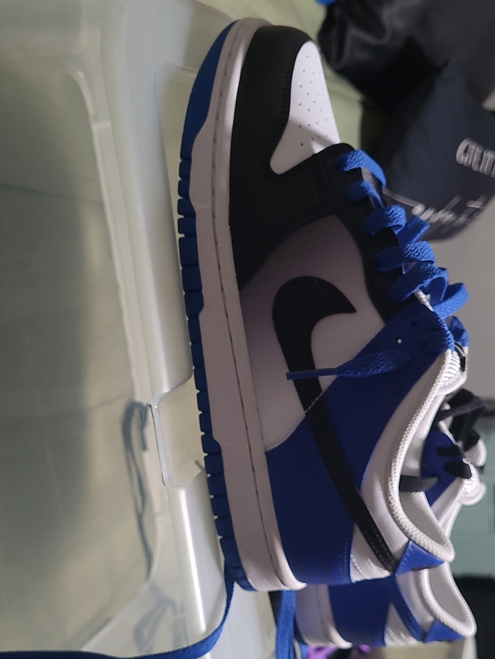 Nike Men's Low-Top Sneakers in Blue, Black & White